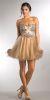 Main image of Strapless Satin Beaded Top Short Tulle Homecoming Dress
